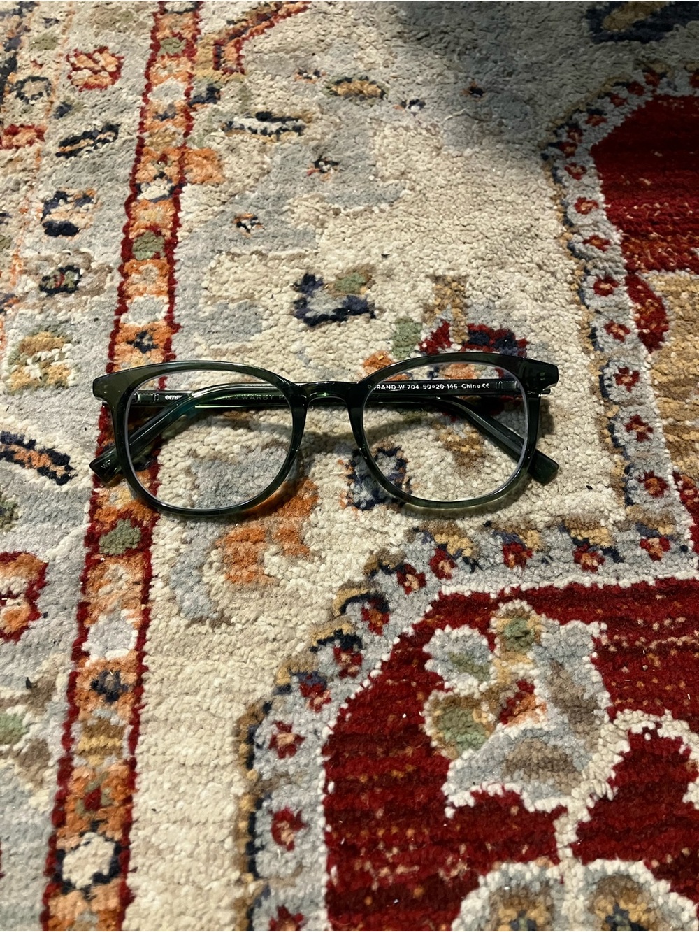 Warby Parker Durand W Eyeglasses Prescription Green Unisex